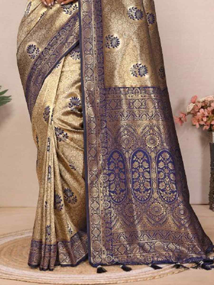 Multi Handloom Tissue Silk Handwoven Festival Wedding Fancy Heavy Border Saree