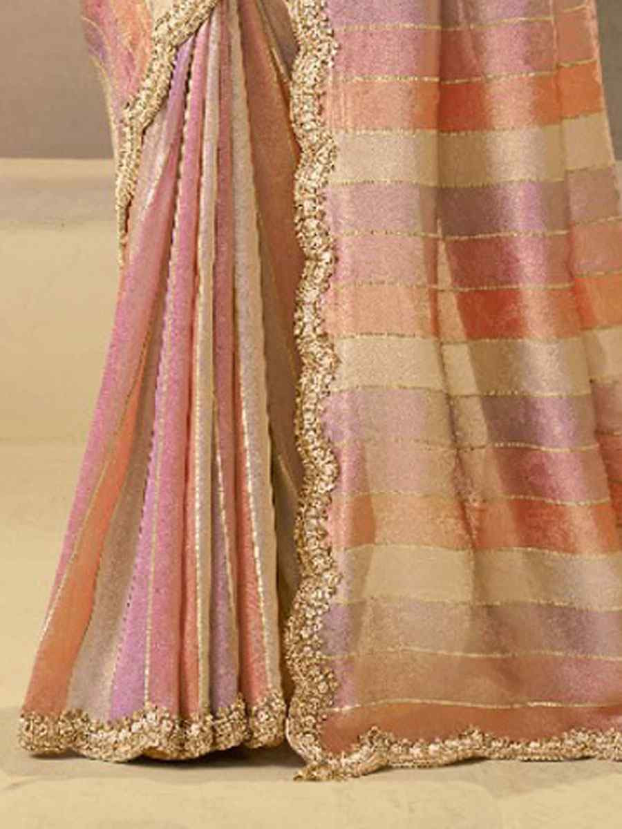 Multi Handwoven Banarasi Tissue Embroidery Bridal Reception Party Festival Wedding Fancy Heavy Border Sarees