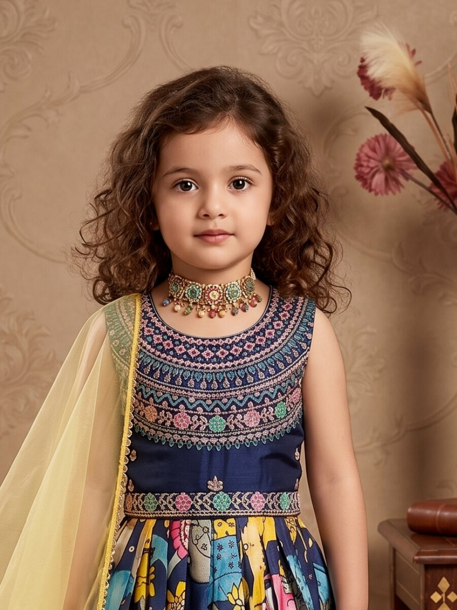 Multi Heavy Chinon Printed Embroidered Sequins Ethnic Casual Festival Party Wedding Gown