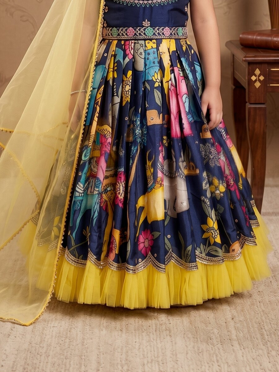 Multi Heavy Chinon Printed Embroidered Sequins Ethnic Casual Festival Party Wedding Gown