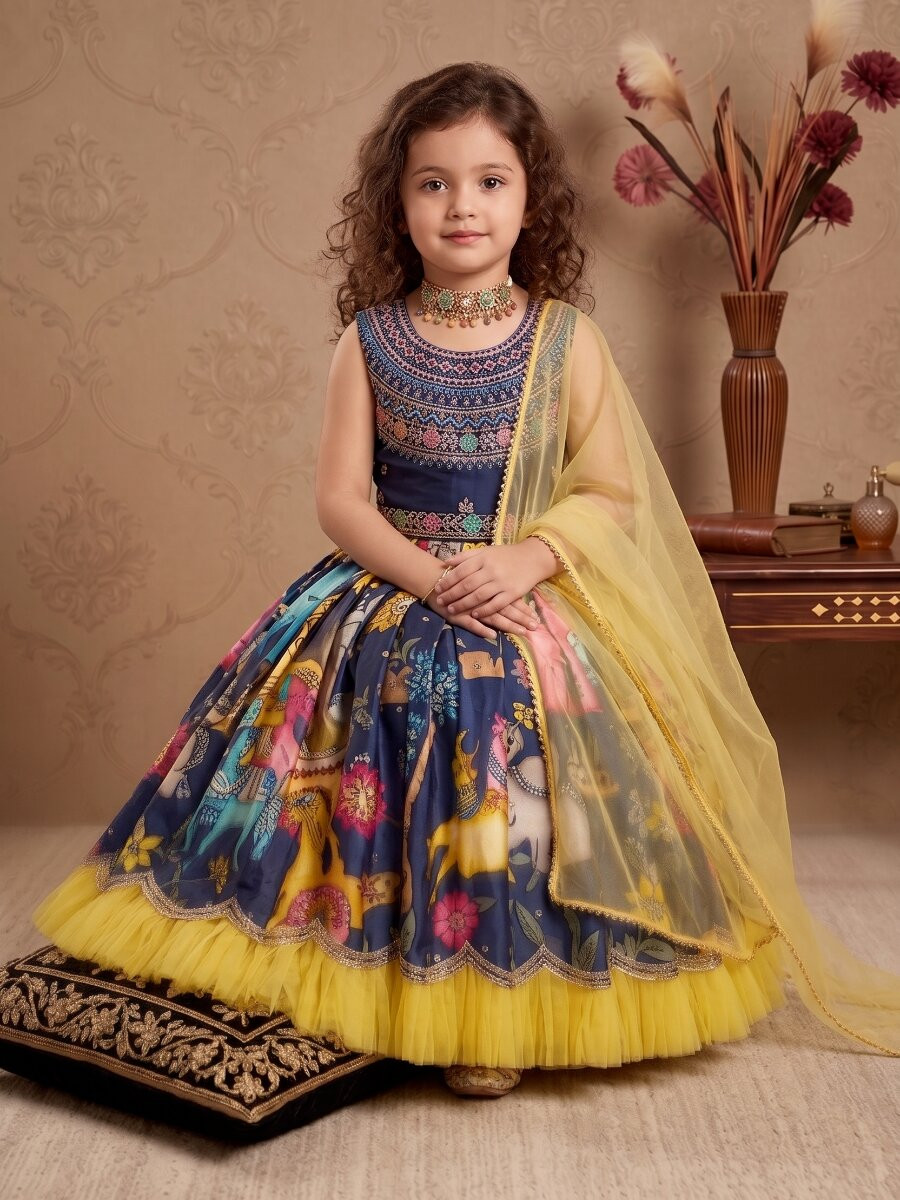 Multi Heavy Chinon Printed Embroidered Sequins Ethnic Casual Festival Party Wedding Gown
