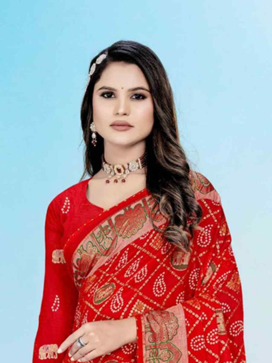 Multi Heavy Dull Moss Printed Festival Casual Contemporary Saree