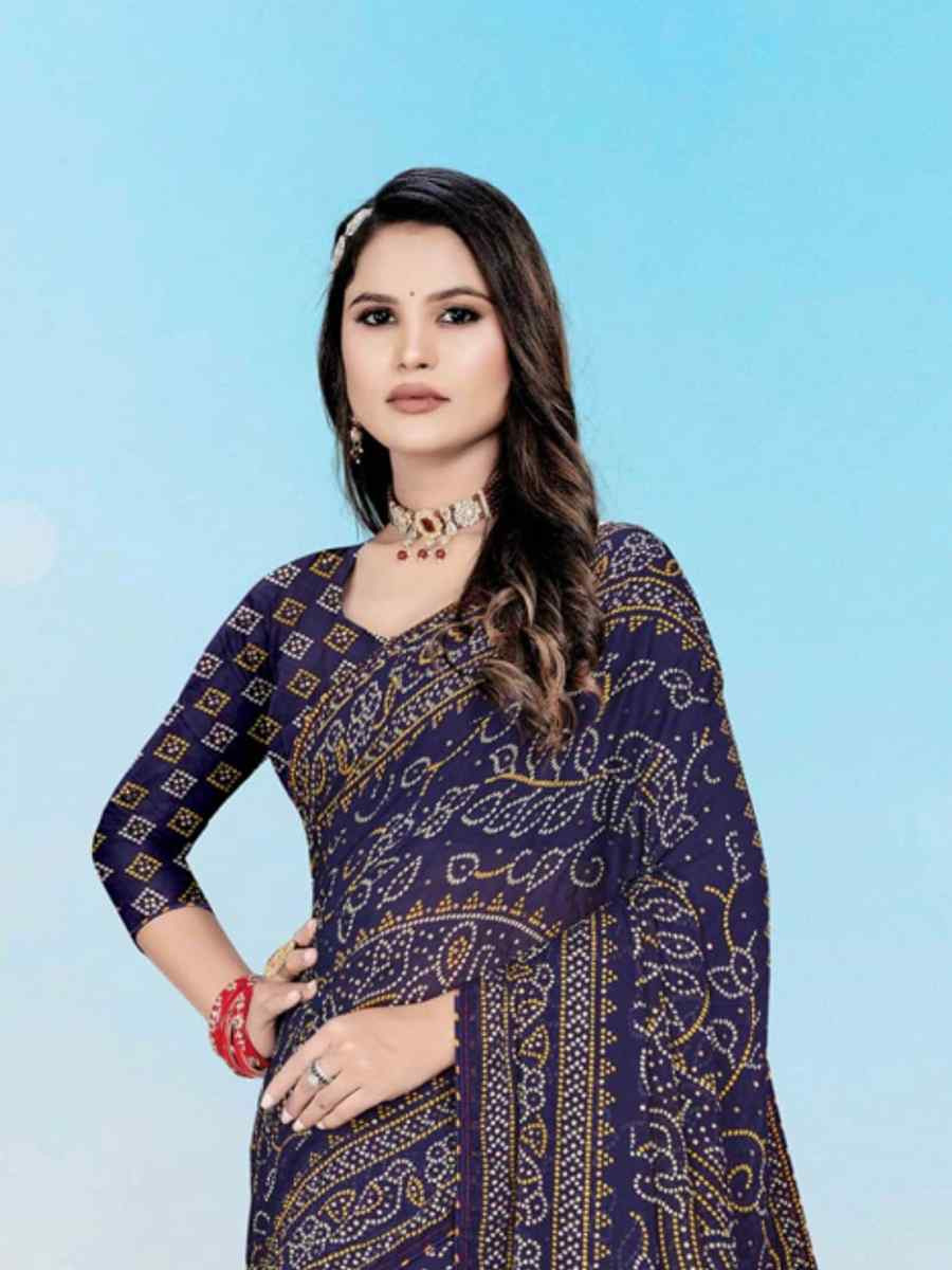 Multi Heavy Dull Moss Printed Festival Casual Contemporary Saree