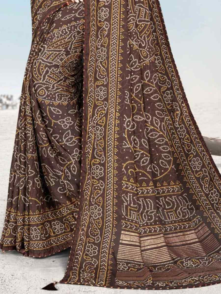 Multi Heavy Dull Moss Printed Festival Casual Contemporary Saree