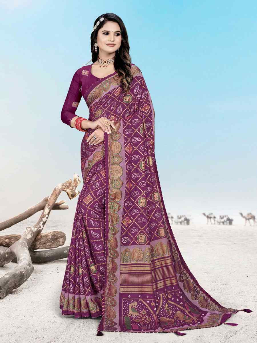 Multi Heavy Dull Moss Printed Festival Casual Contemporary Saree