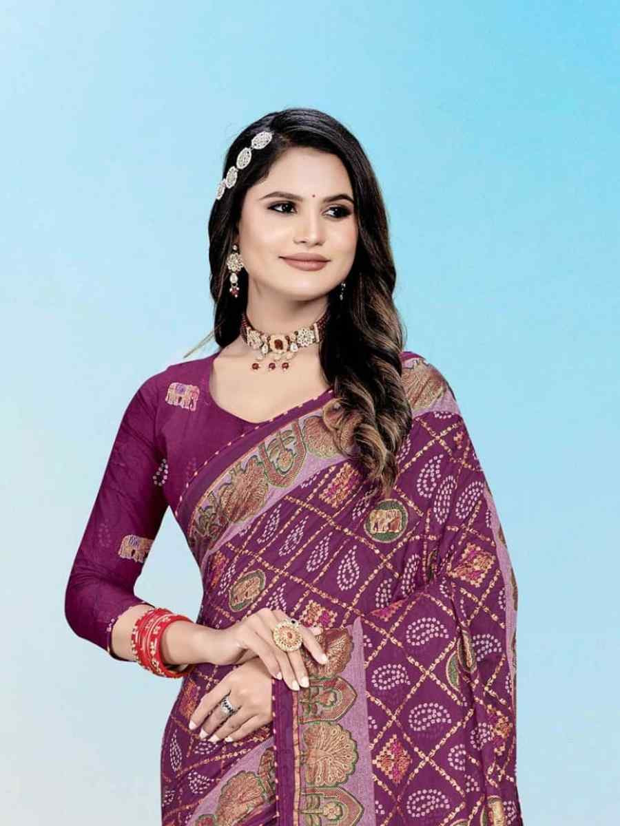 Multi Heavy Dull Moss Printed Festival Casual Contemporary Saree