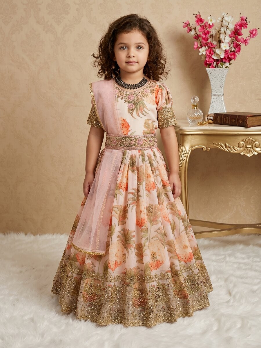 Multi Heavy Fox Georgette Printed Embroidered Sequins Ethnic Casual Festival Party Wedding Gown