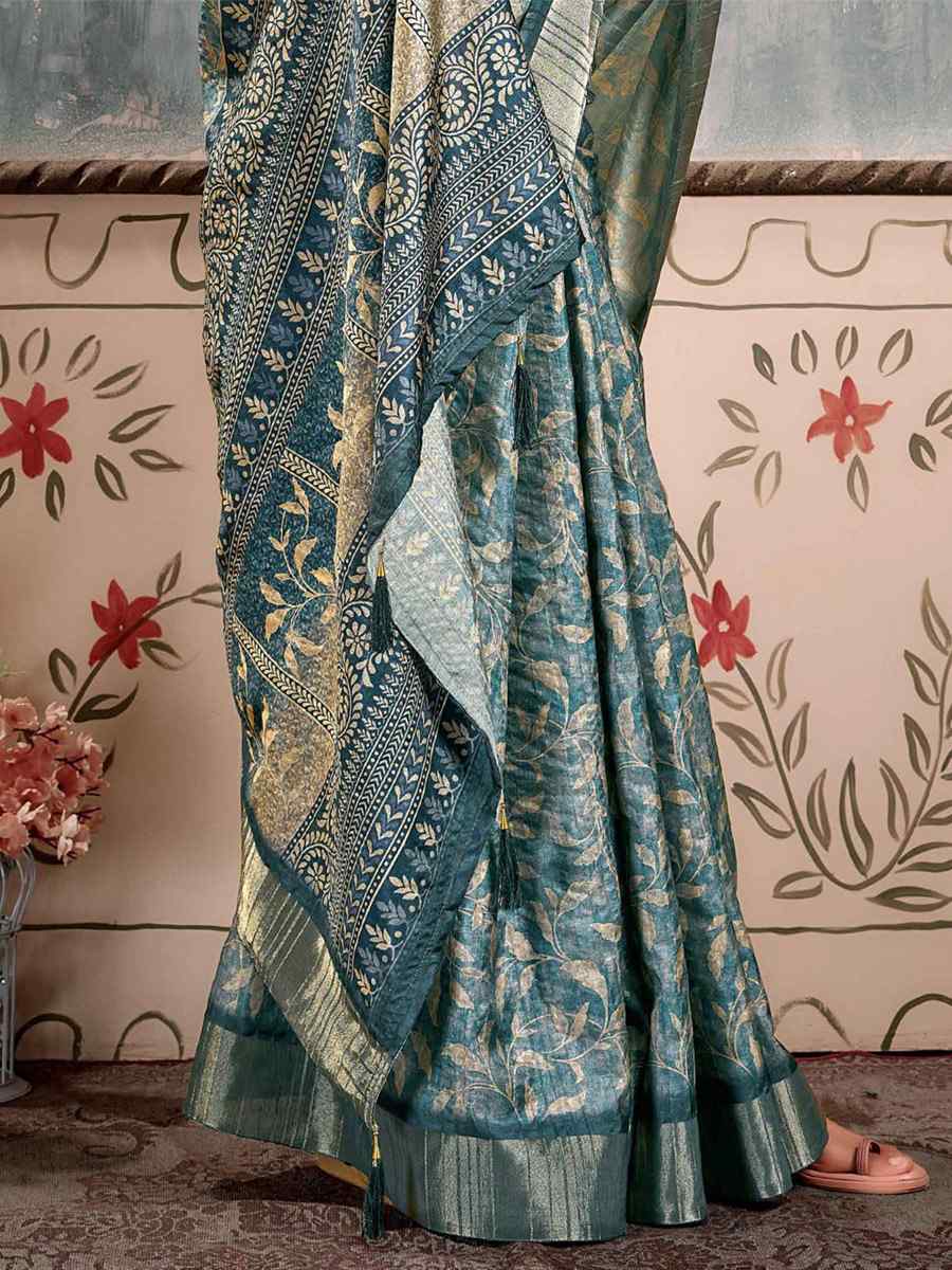 Multi Heavy Gotha Silk Printed Casual Festival Contemporary Saree
