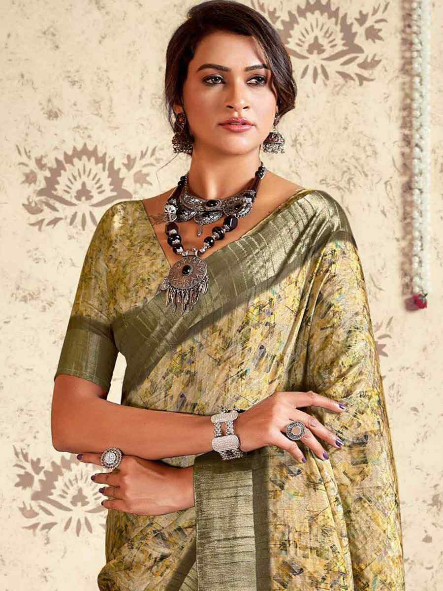 Multi Heavy Gotha Silk Printed Casual Festival Contemporary Saree