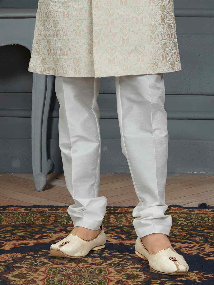 Multi Heavy Imported Jacquard Woven Groom Wedding Sherwani