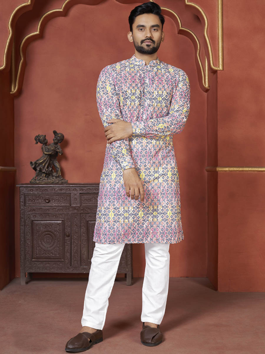 Multi Heavy PC Cotton Printed Festival Casual Kurta
