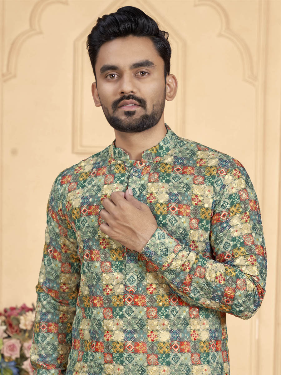 Multi Heavy PC Cotton Printed Festival Casual Kurta