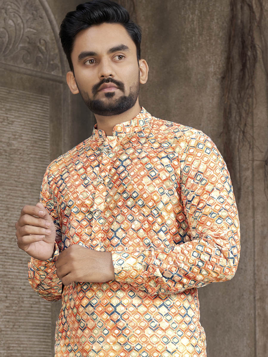 Multi Heavy PC Cotton Printed Festival Casual Kurta