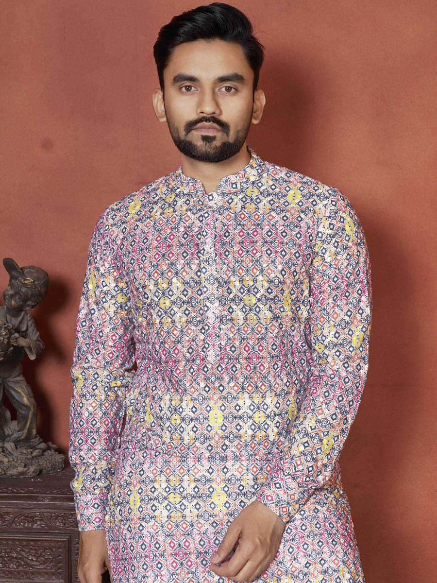 Multi Heavy PC Cotton Printed Festival Casual Kurta
