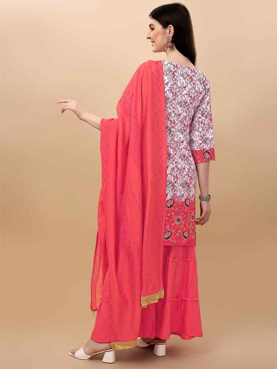 Multi Heavy Rayon 14 kg Printed Festival Casual Palazzo Pant Salwar Kameez