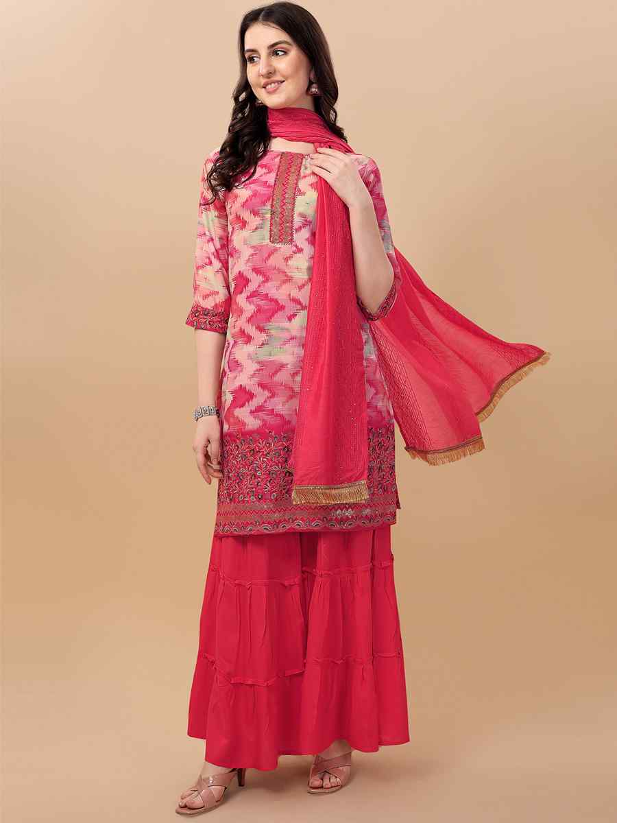Multi Heavy Rayon 14 kg Printed Festival Casual Palazzo Pant Salwar Kameez