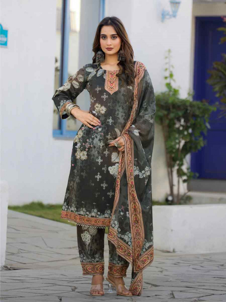 Image of Multi Heavy Soft Chinon Printed Festival Casual Ready Pant Salwar Kameez