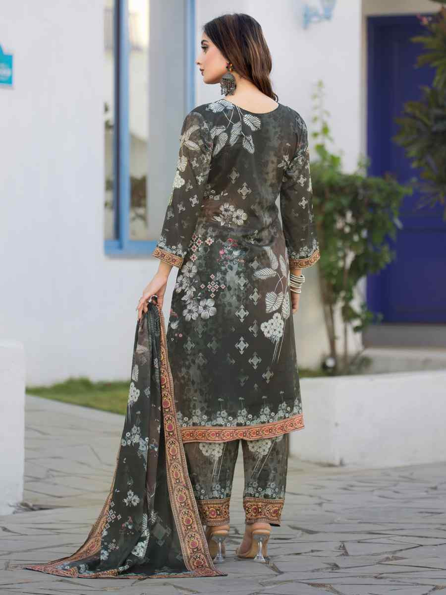Multi Heavy Soft Chinon Printed Festival Casual Ready Pant Salwar Kameez