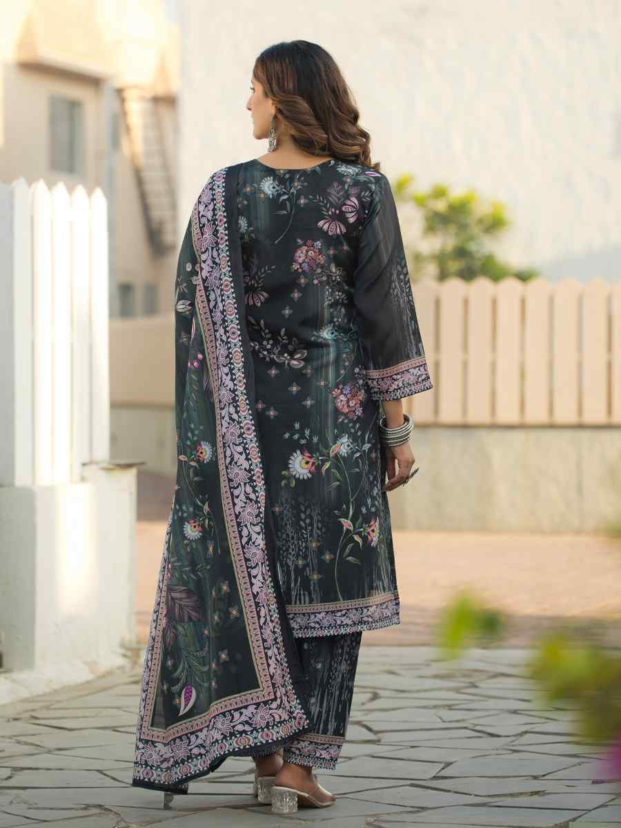 Multi Heavy Soft Chinon Printed Festival Casual Ready Pant Salwar Kameez