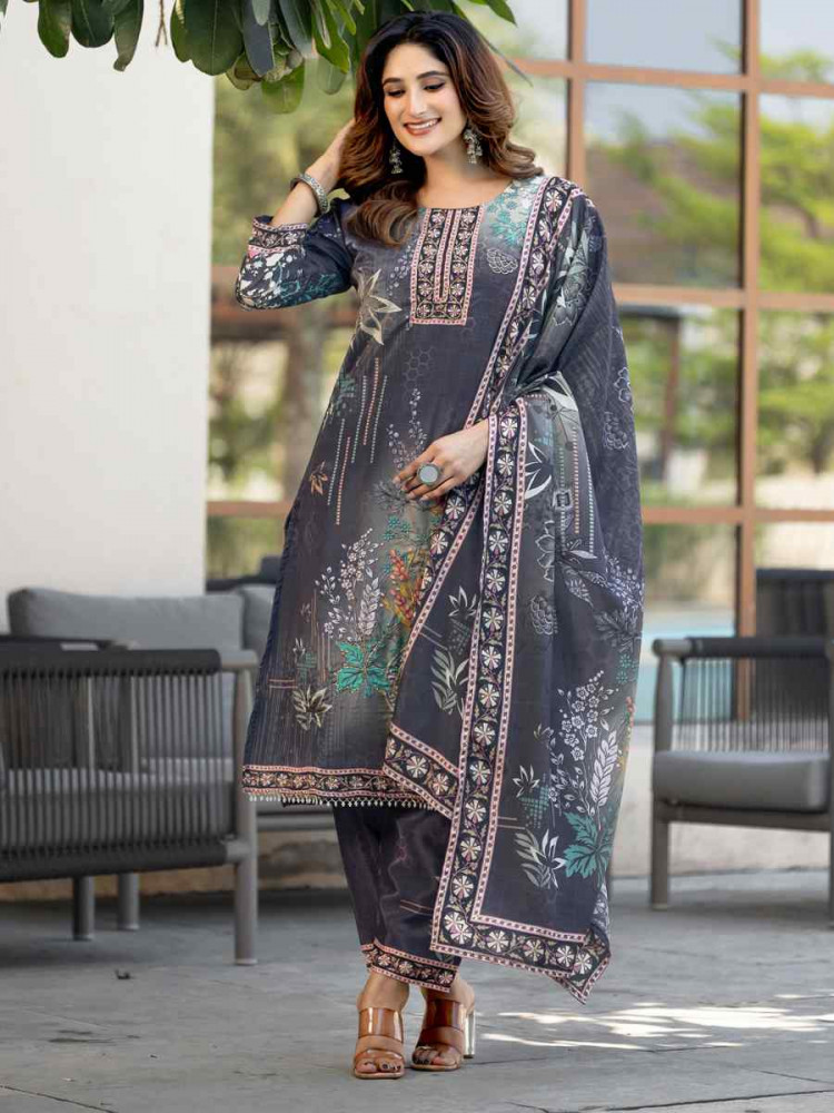 Image of Multi Heavy Soft Chinon Printed Festival Casual Ready Pant Salwar Kameez