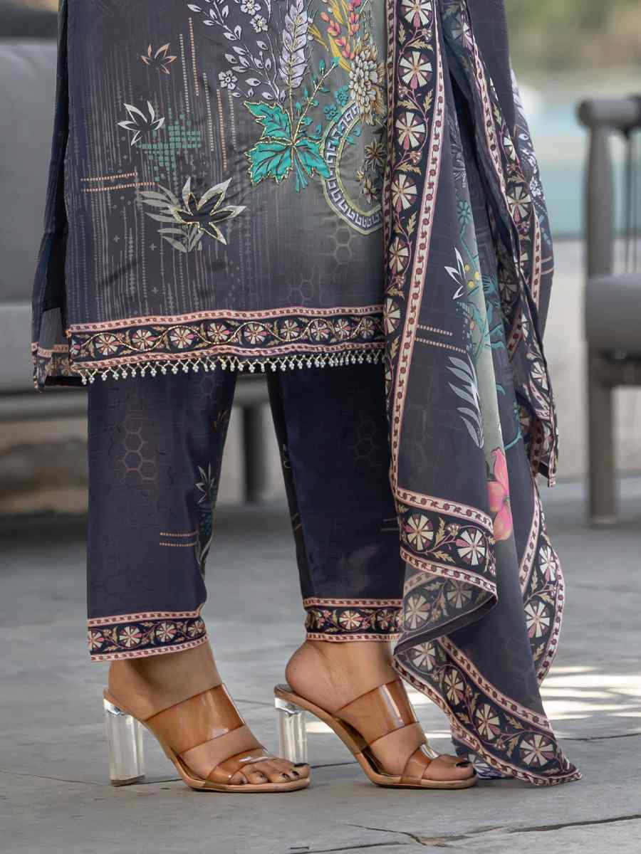 Multi Heavy Soft Chinon Printed Festival Casual Ready Pant Salwar Kameez