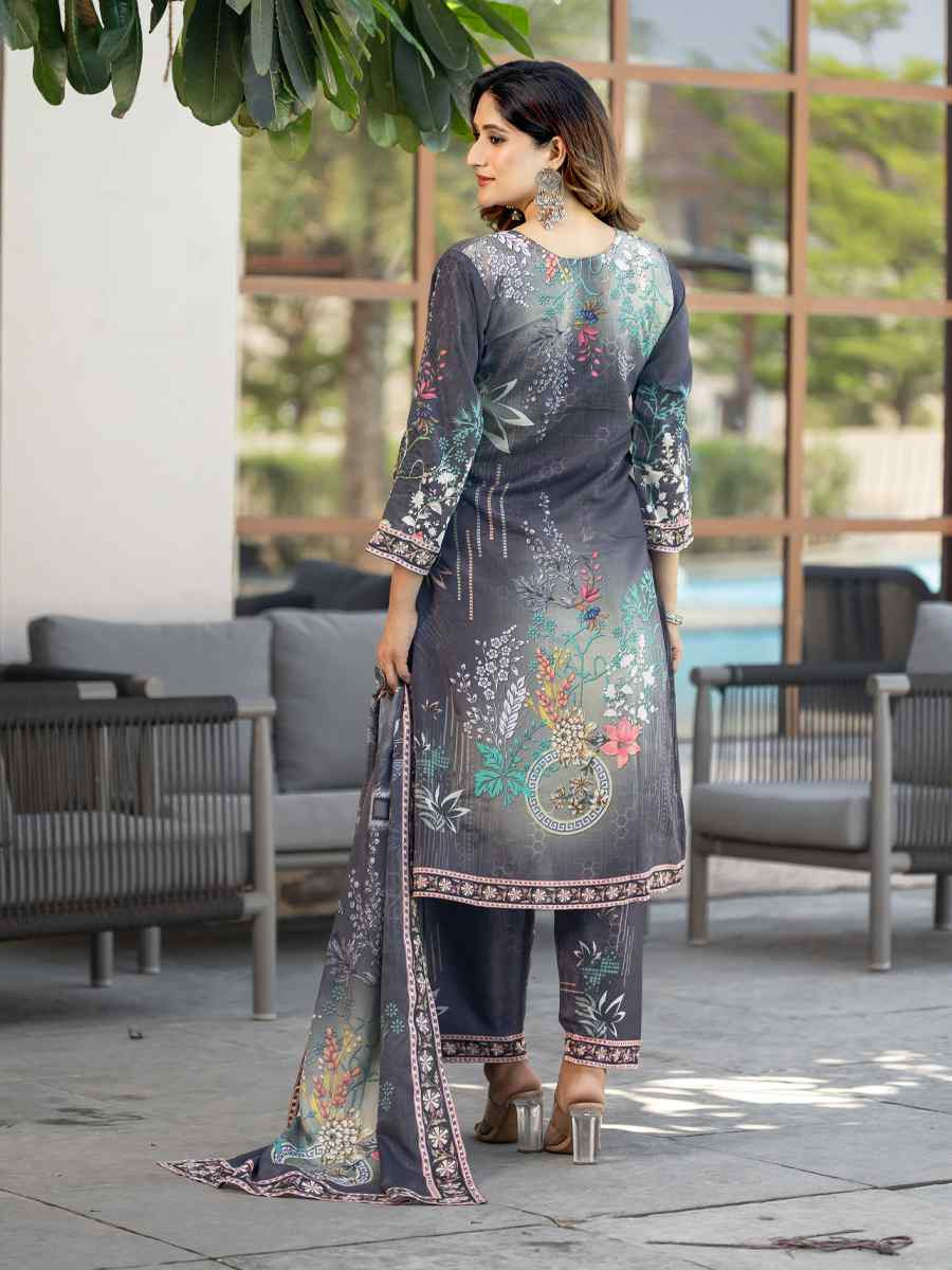 Multi Heavy Soft Chinon Printed Festival Casual Ready Pant Salwar Kameez