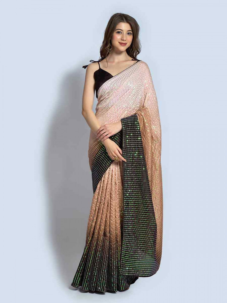 Multi Heavy Vichitra Silk Printed Festival Wedding Fancy Heavy Border Saree