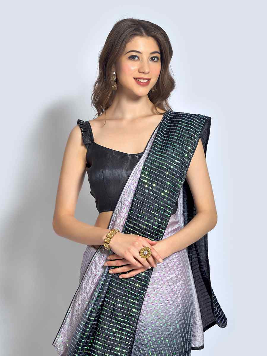 Multi Heavy Vichitra Silk Printed Festival Wedding Fancy Heavy Border Saree