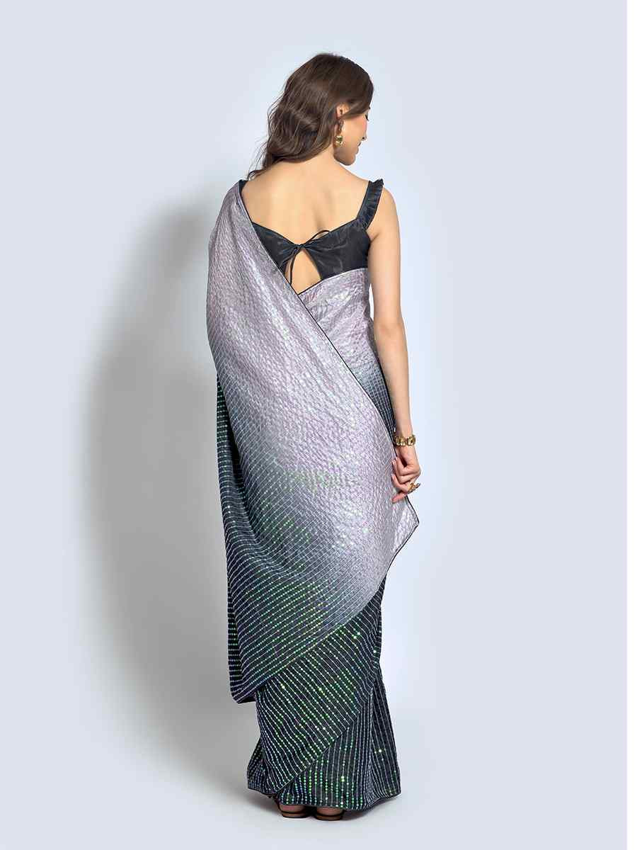 Multi Heavy Vichitra Silk Printed Festival Wedding Fancy Heavy Border Saree