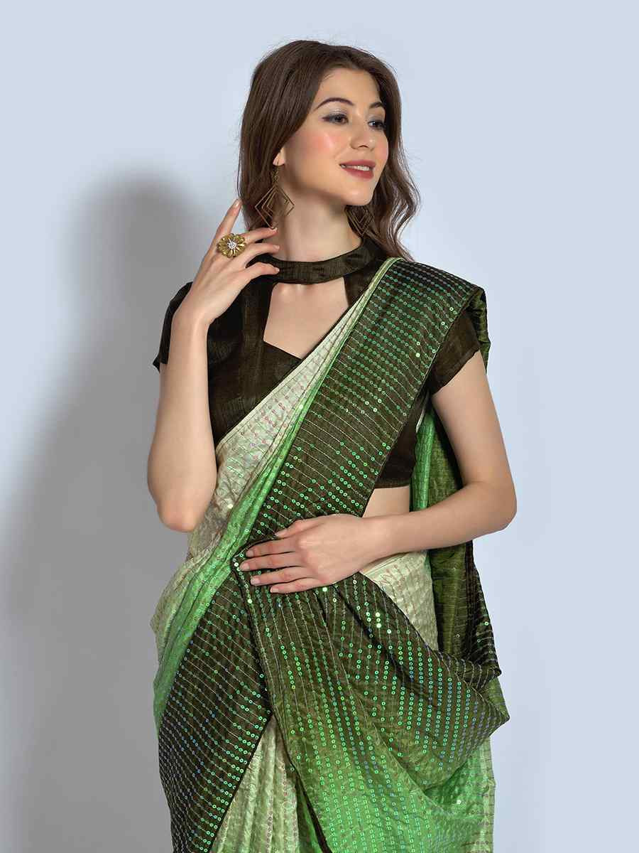 Multi Heavy Vichitra Silk Printed Festival Wedding Fancy Heavy Border Saree