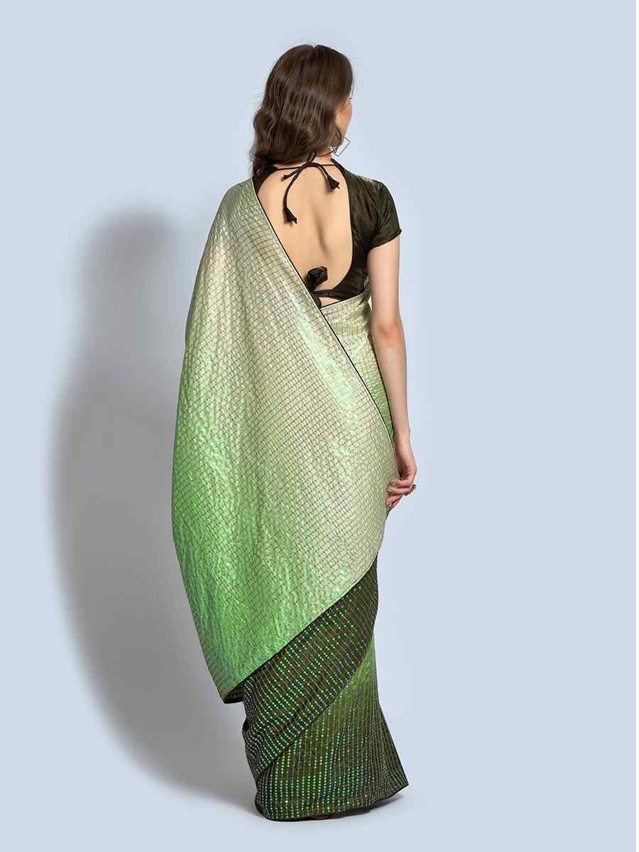 Multi Heavy Vichitra Silk Printed Festival Wedding Fancy Heavy Border Saree