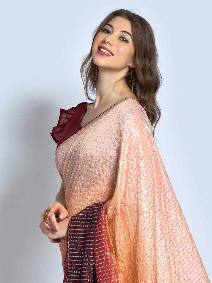 Multi Heavy Vichitra Silk Printed Festival Wedding Fancy Heavy Border Saree