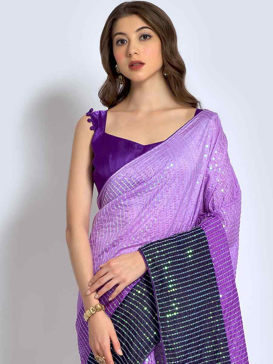 Multi Heavy Vichitra Silk Printed Festival Wedding Fancy Heavy Border Saree