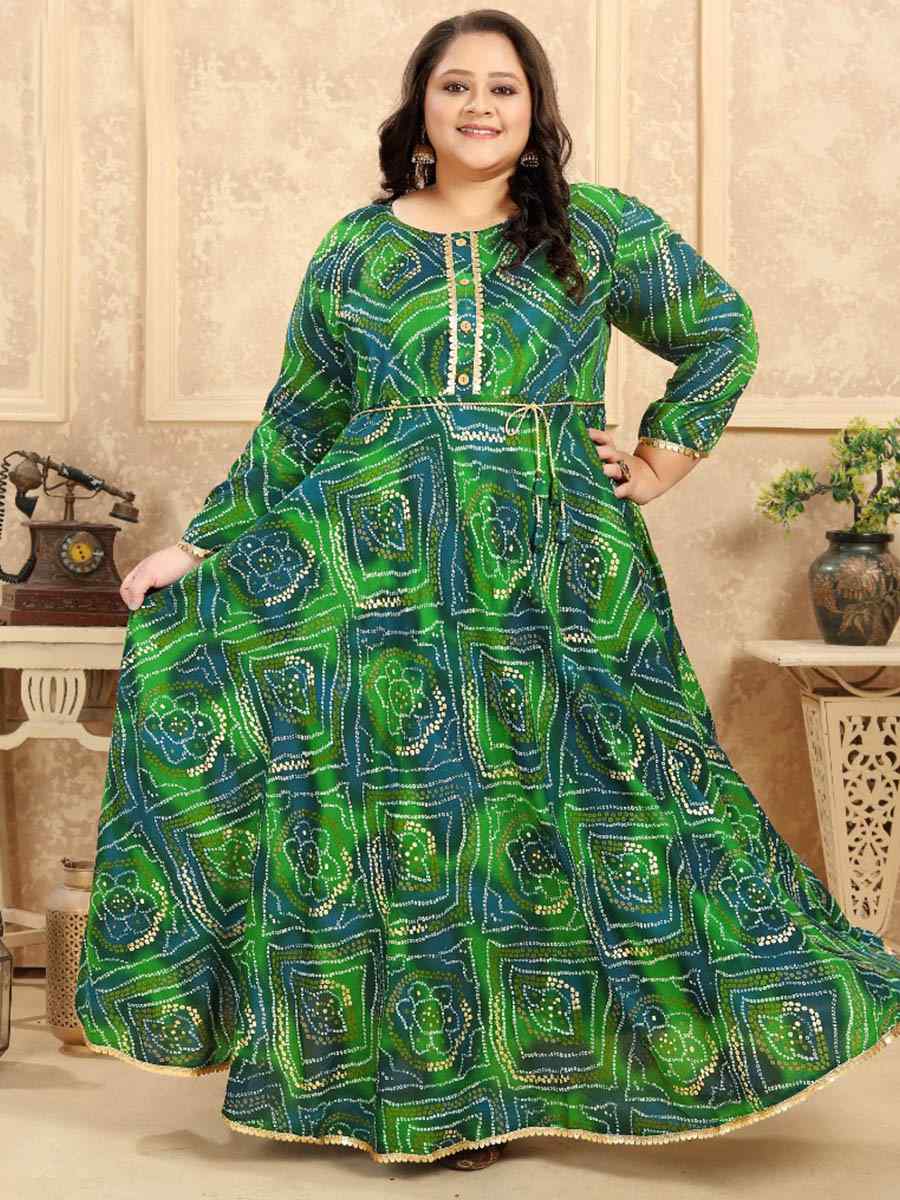 Multi Hevy Rayon Printed Festival Casual Gown