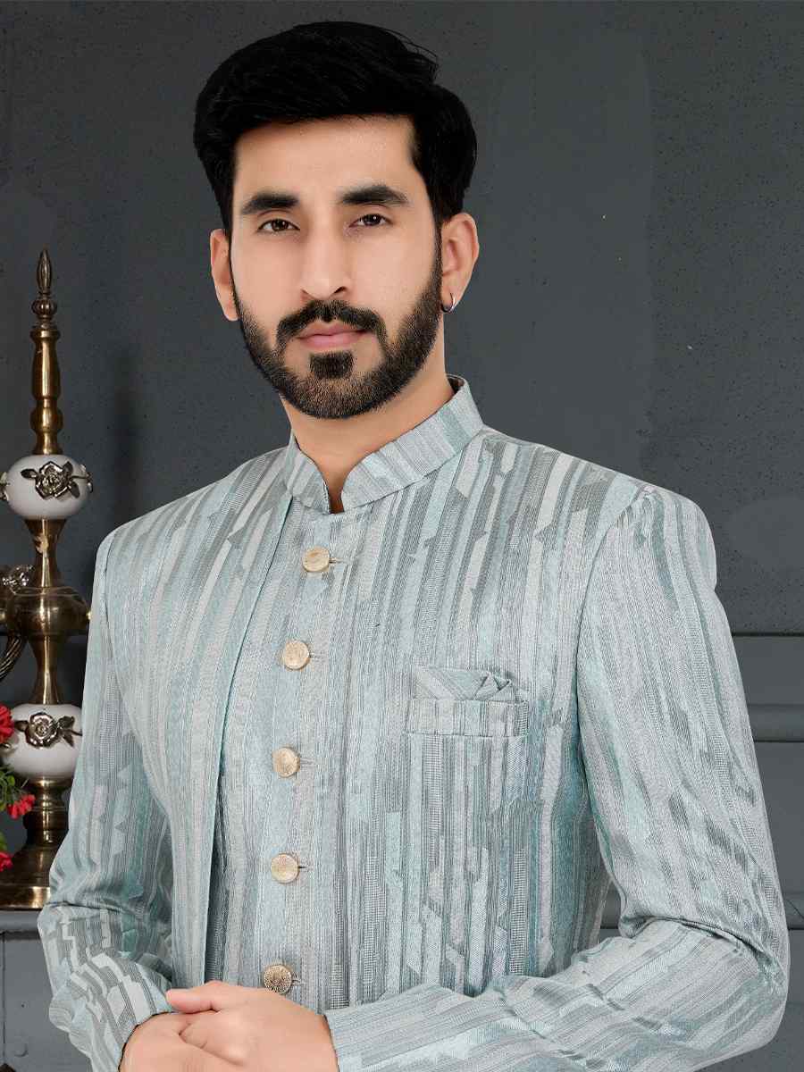 Multi Imported Jecquard Woven Festival Party Sherwani