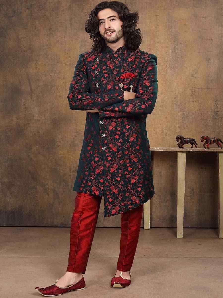 Multi Imported Woven Groom Wedding Sherwani