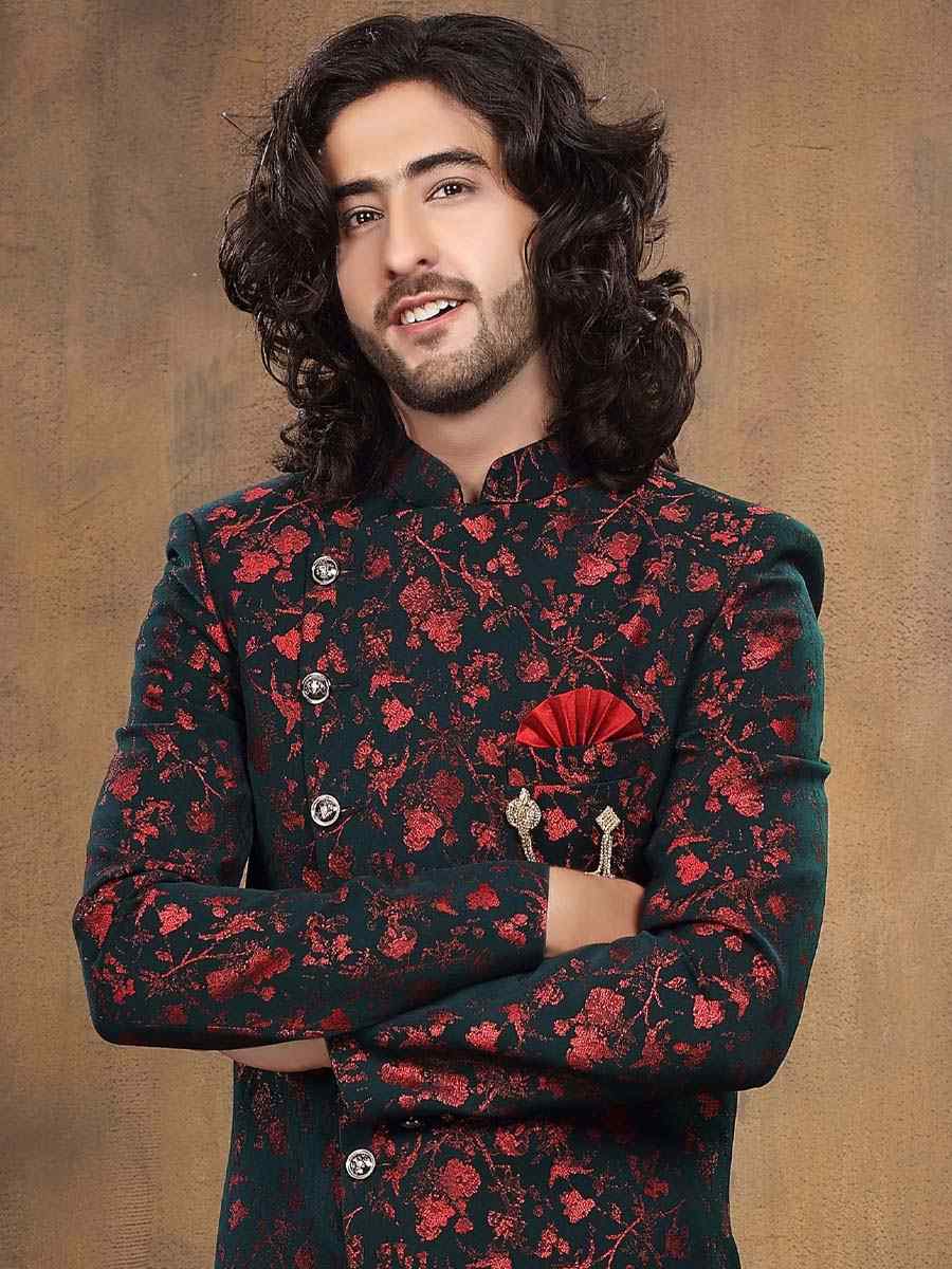 Multi Imported Woven Groom Wedding Sherwani