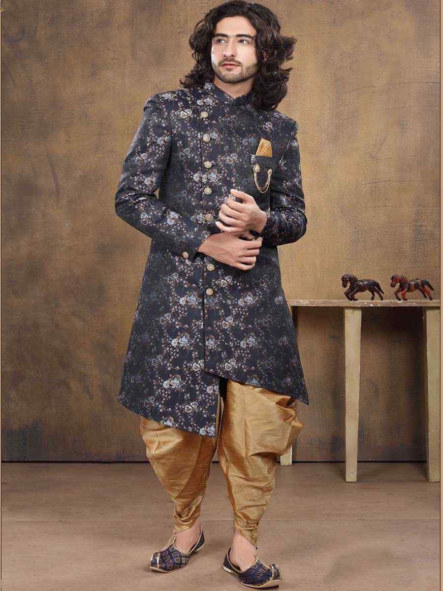 Multi Imported Woven Groom Wedding Sherwani