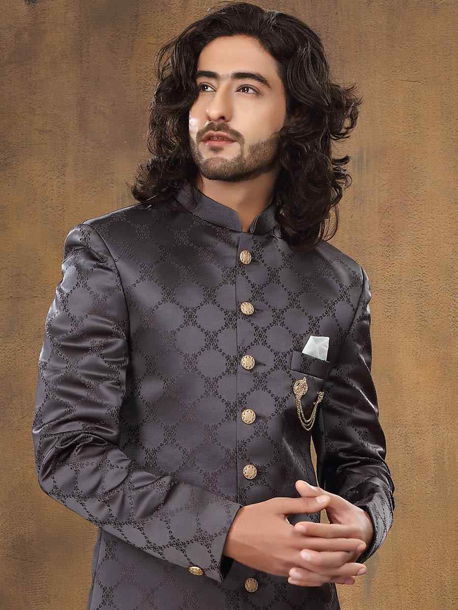 Multi Imported Woven Groom Wedding Sherwani