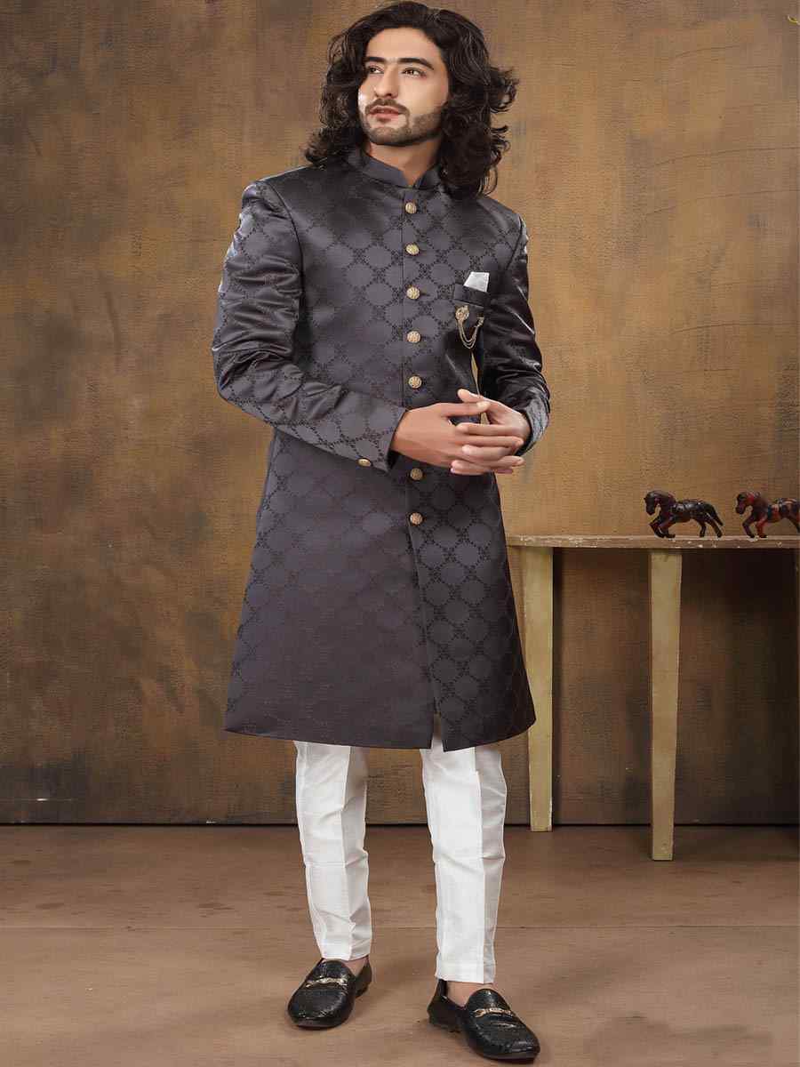 Multi Imported Woven Groom Wedding Sherwani