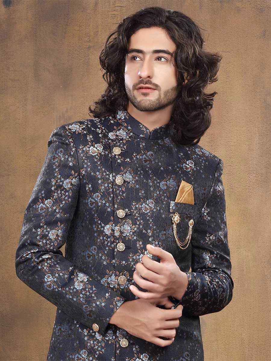 Multi Imported Woven Party Wedding Sherwani