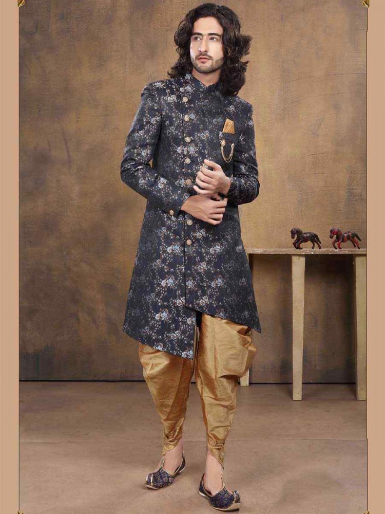 Multi Imported Woven Party Wedding Sherwani