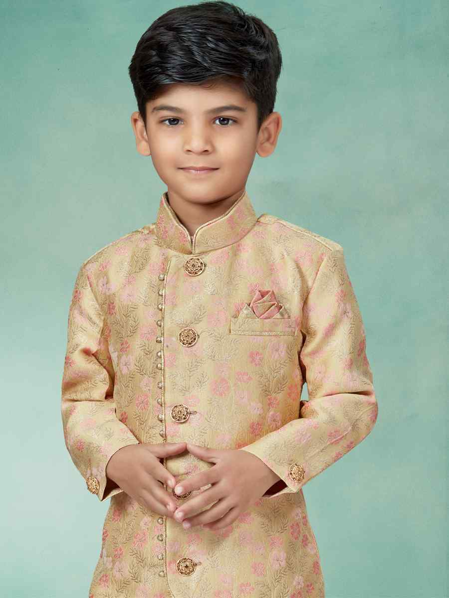 Multi Jacquard Embroidered Party Festival Kurta Pyjama Boys Wear