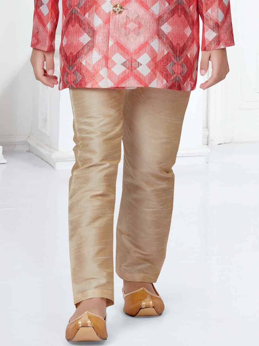 Multi Jacquard Floral Party Festival Kurta Pyjama Boys Wear