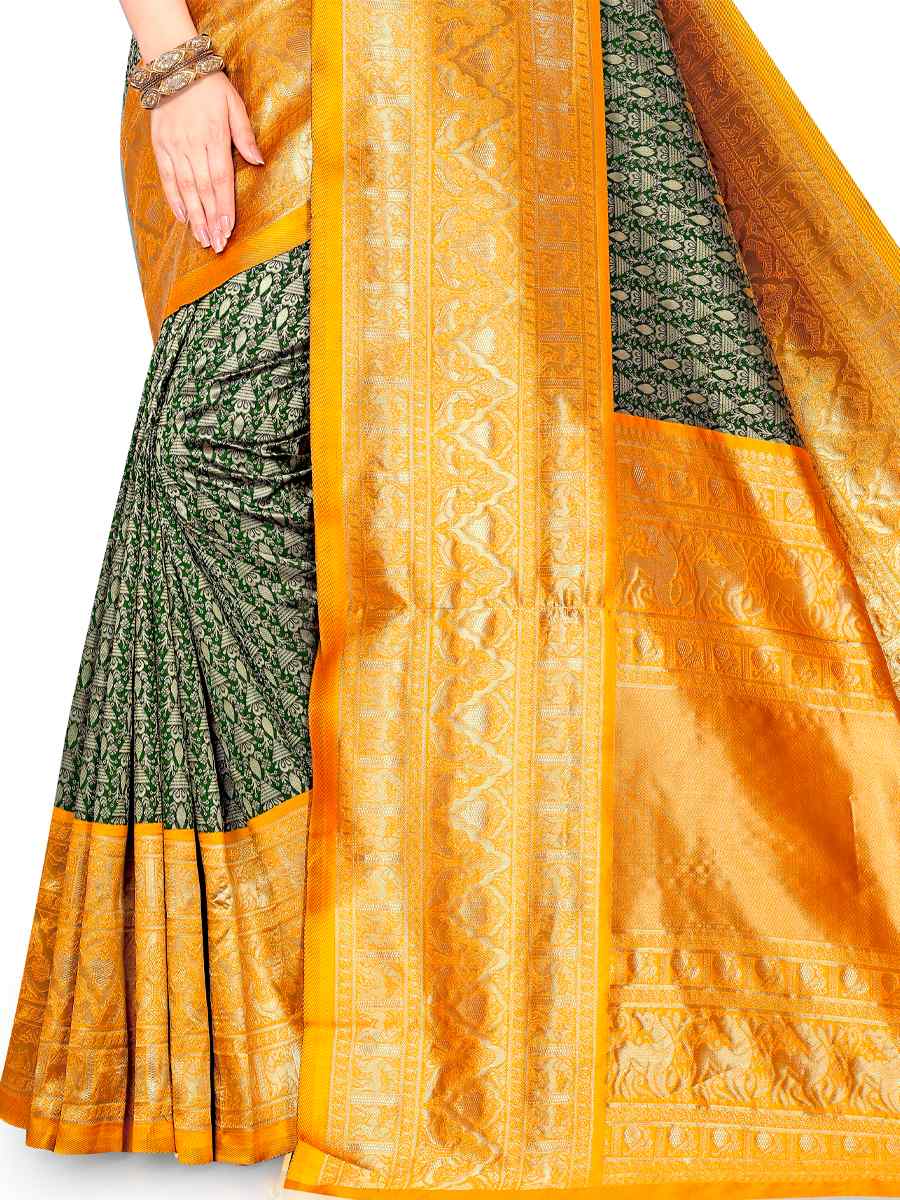 Multi Jacquard Handwoven Wedding Festival Heavy Border Saree