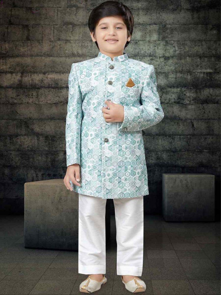 Multi Jacquard Printed Festival Traditional Kurta Pyjama Boys Wear