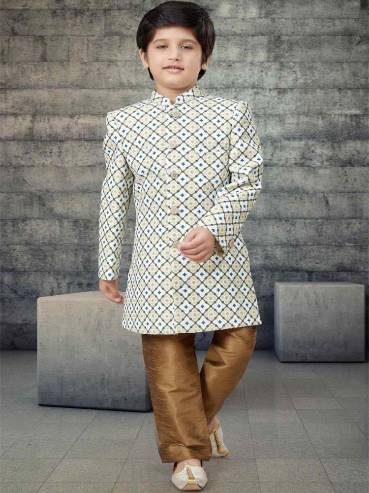 Multi Jacquard Printed Festival Traditional Kurta Pyjama Boys Wear