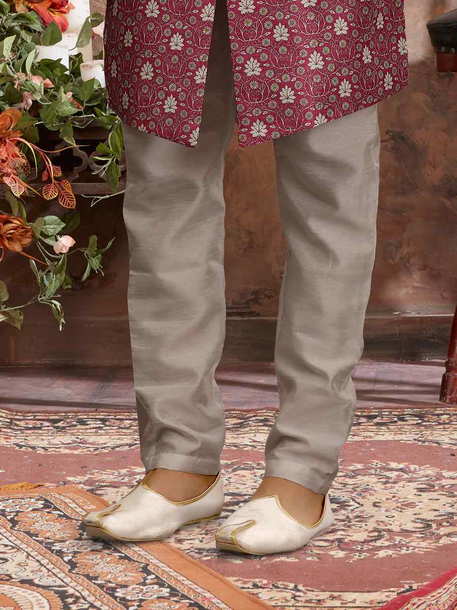 Multi Jacquard Woven Festival Wedding Sherwani