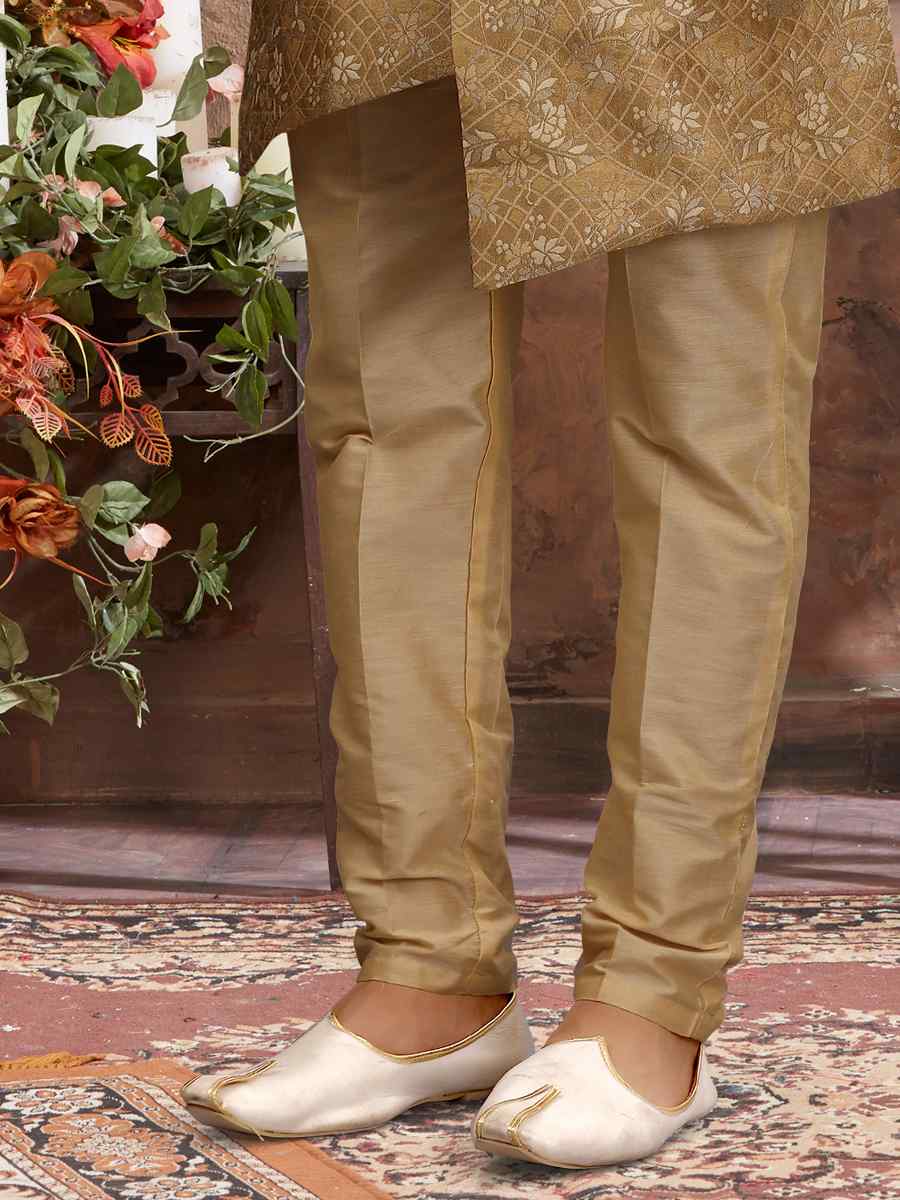 Multi Jacquard Woven Festival Wedding Sherwani