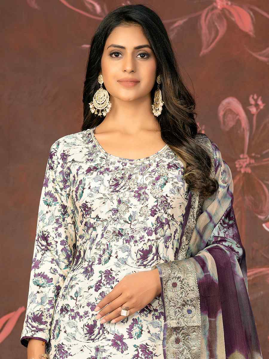 Multi Jam Cotton Embroidered Casual Festival Pant Salwar Kameez